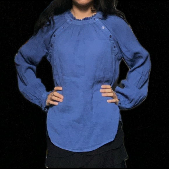 Caslon Royal Blue Long Sleeve Blouse Size S - Picture 6 of 6